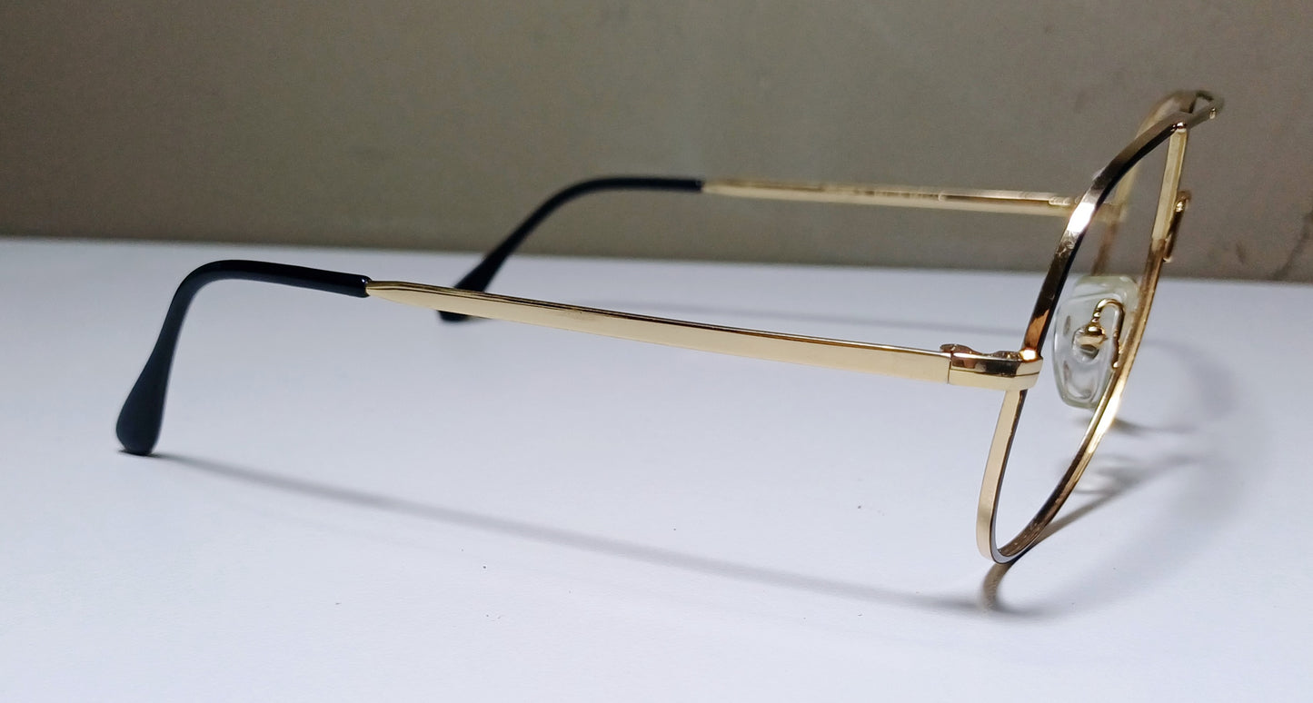 1980's COTTET made in France Model Pilot GOLD-BLACK aviator eyewear