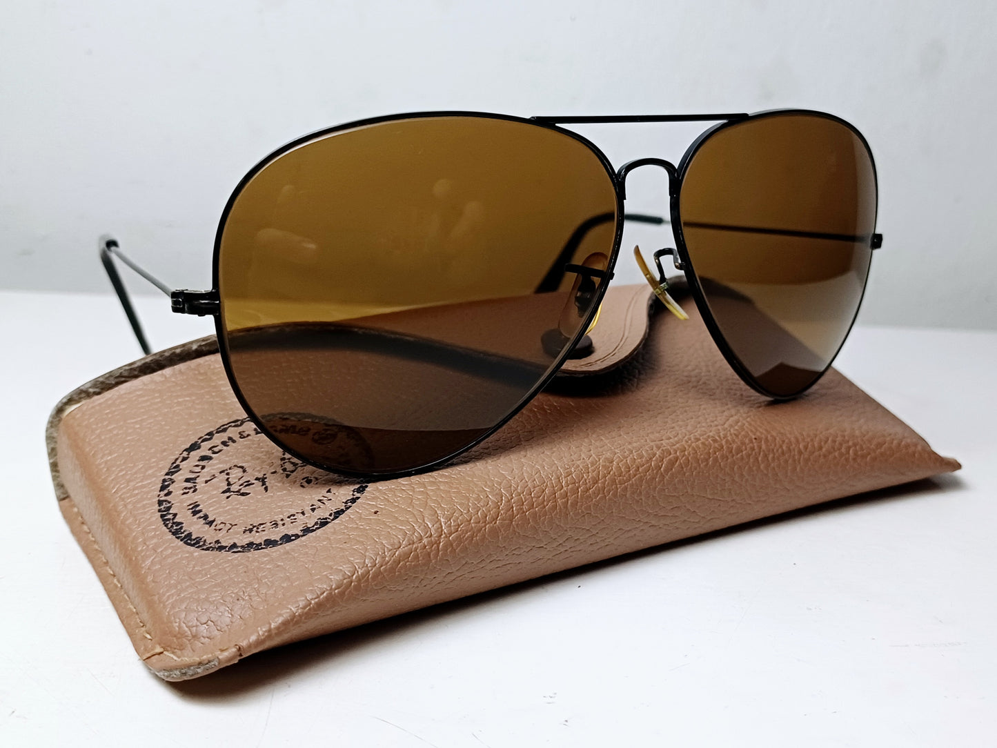 1970's RAYBAN sunglasses B&L USA PILOT black 62mm B15 Pilot Sunglasses Top Gun Rare
