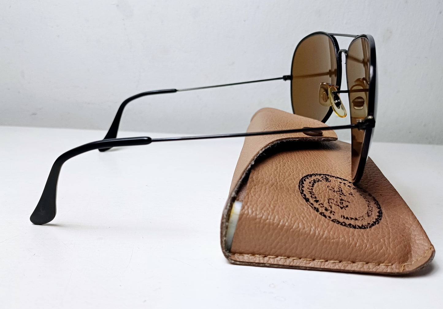 1970's RAYBAN sunglasses B&L USA PILOT black 62mm B15 Pilot Sunglasses Top Gun Rare