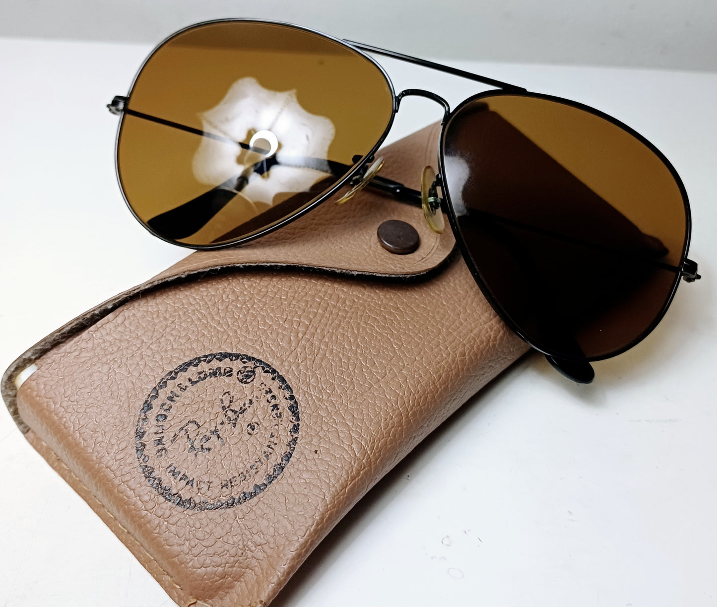 1970's RAYBAN sunglasses B&L USA PILOT black 62mm B15 Pilot Sunglasses Top Gun Rare