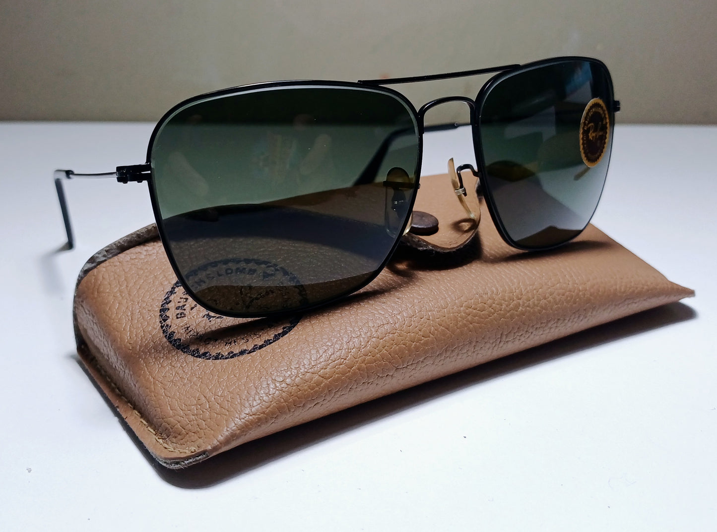 1970's RAYBAN B&L USA Model CARAVAN 58mm SUNGLASSES Col. BLACK