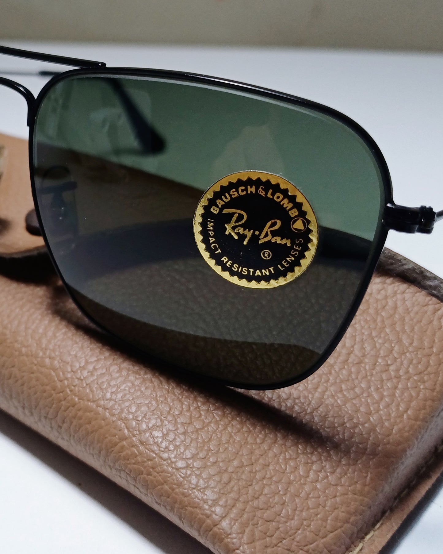 1970's RAYBAN B&L USA Model CARAVAN 58mm SUNGLASSES Col. BLACK