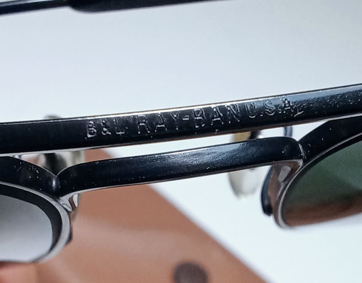 1970's RAYBAN B&L USA Model CARAVAN 58mm SUNGLASSES Col. BLACK