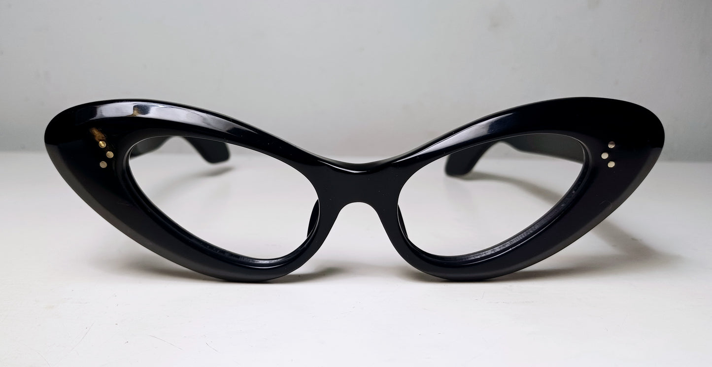 1950's IOMSA made in Mexico model CAT EYE solid frame color piano black