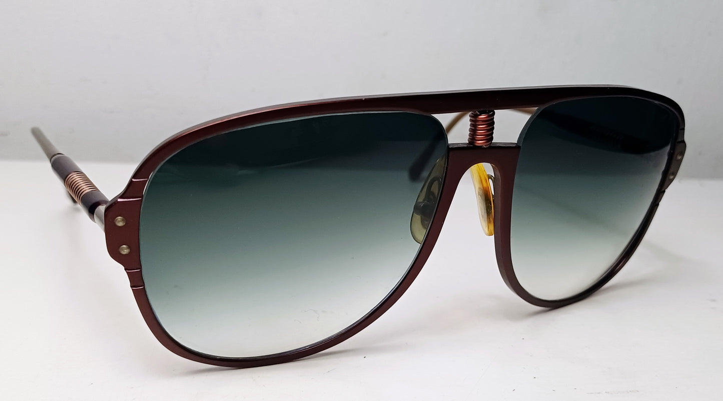 1970's UNSIGNED PILOT Sunglasses made in Germany Aviator Eyewear Aluminum