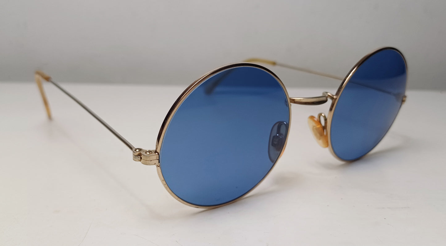1970's UNSIGNED round sunglasses made in France Gold Filled