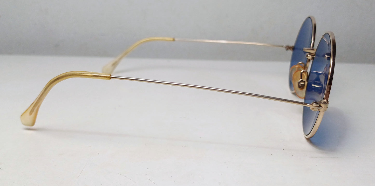 1970's UNSIGNED round sunglasses made in France Gold Filled