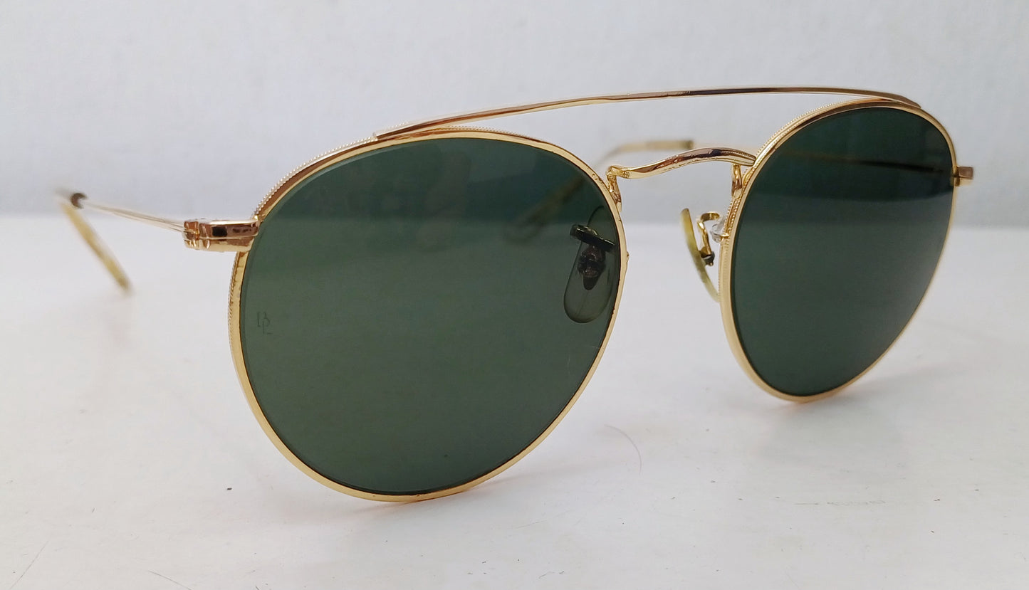1980's RAYBAN B&L USA made in USA round metal Modelo: W1345 doble puente John lennon Sunglasses