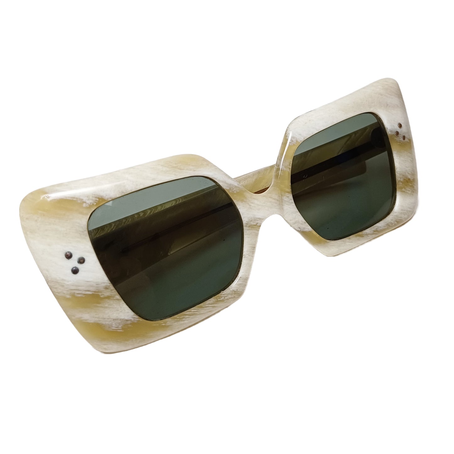 1960's UNSIGNED Cat eye made in France FDR eyeglasses solid frame