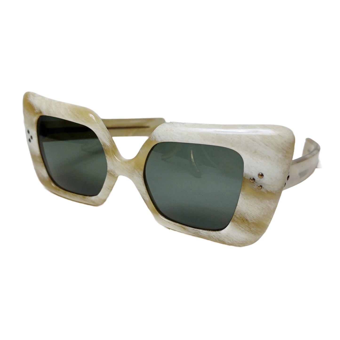 1960's UNSIGNED Cat eye made in France FDR eyeglasses solid frame