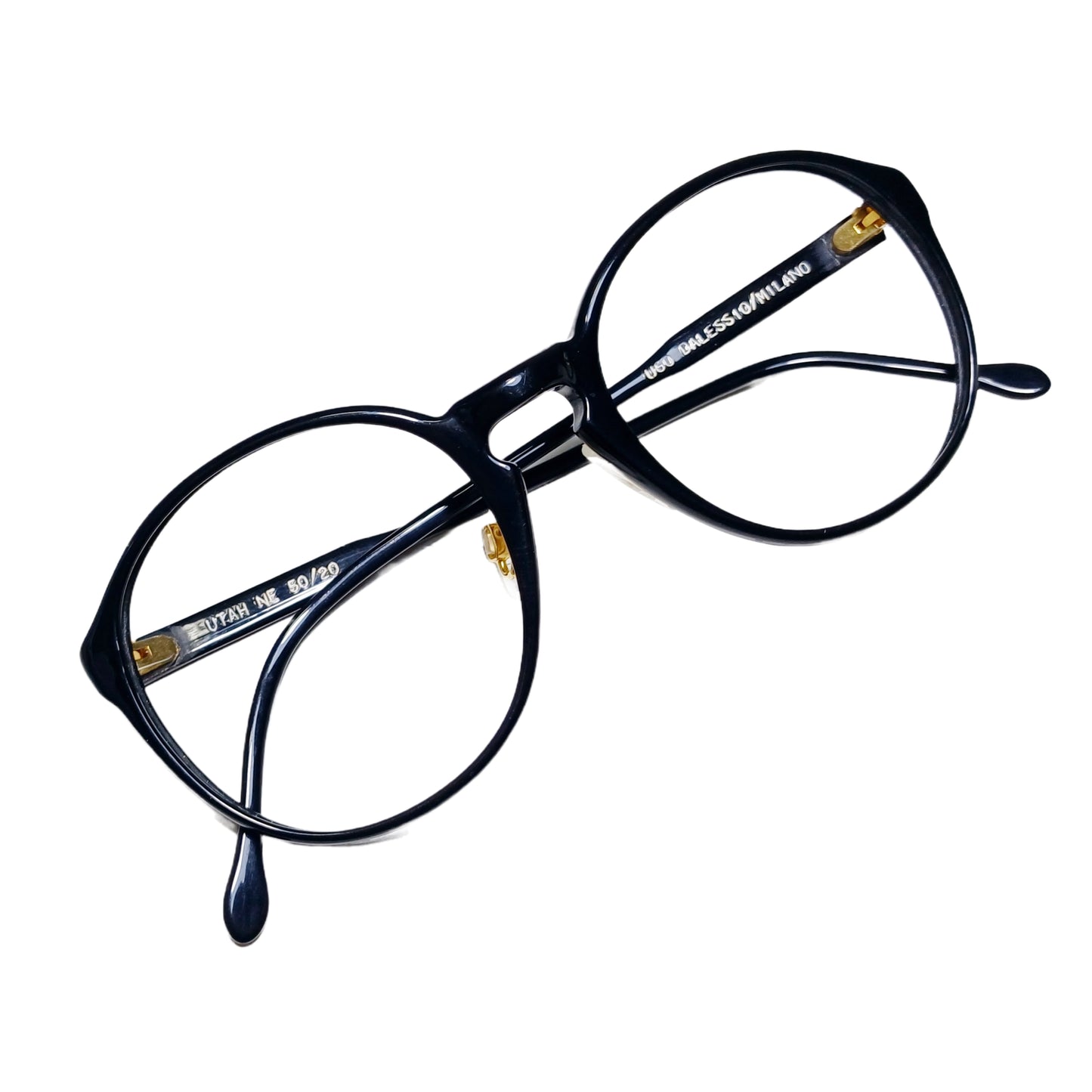 1980's UGO DALESSIO frame made in Italy panto Eyewear col. piano black