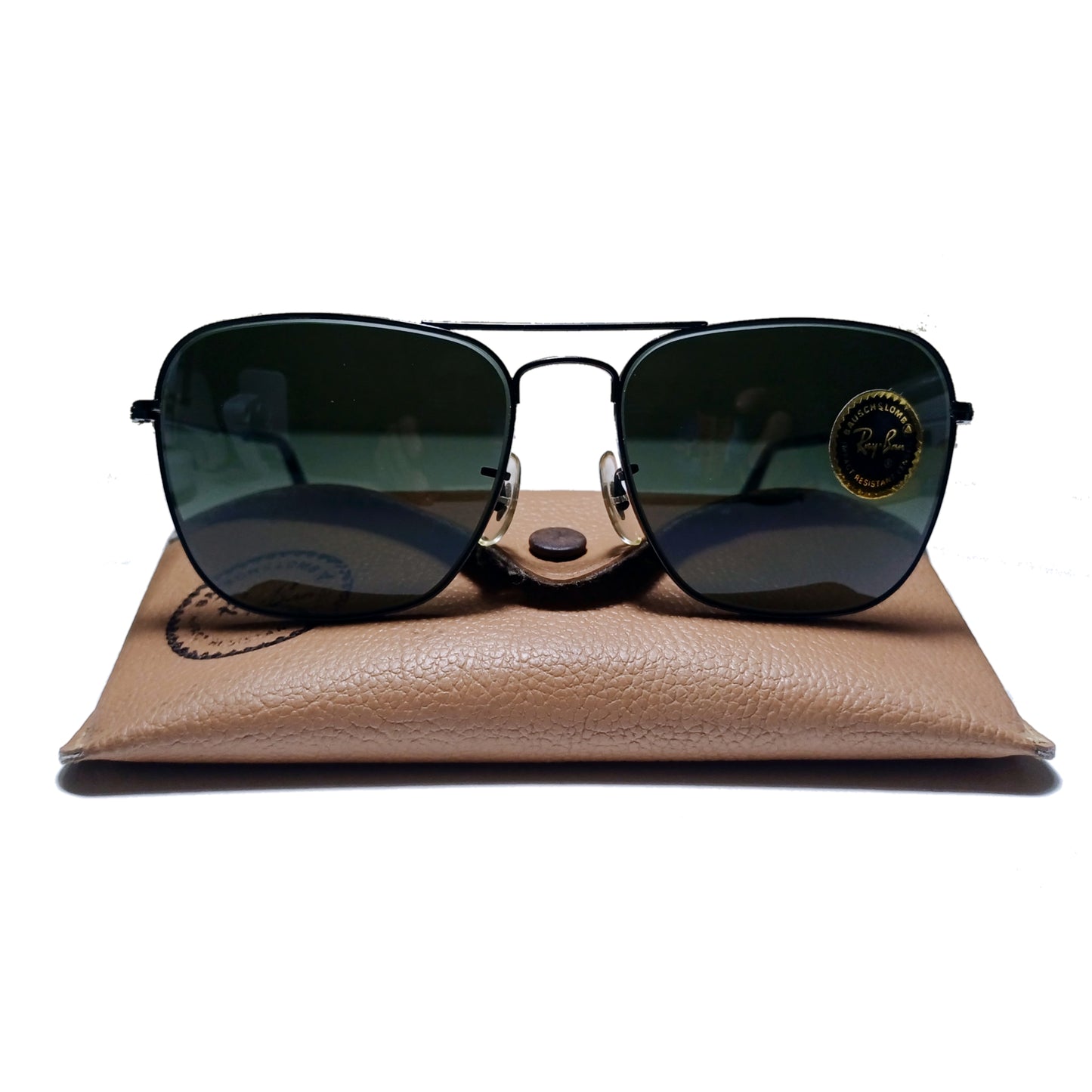 1970's RAYBAN B&L USA Model CARAVAN 58mm SUNGLASSES Col. BLACK