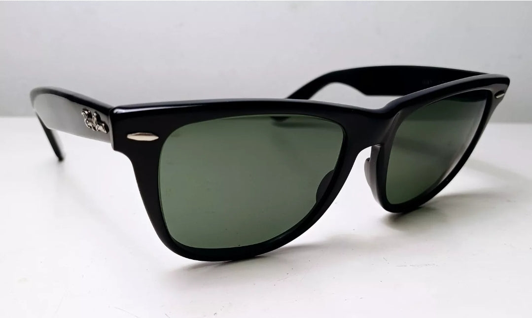 1980's RAYBAN B&L USA model Wayfarer II Acetato Black Don Johnson Rock POP 80s