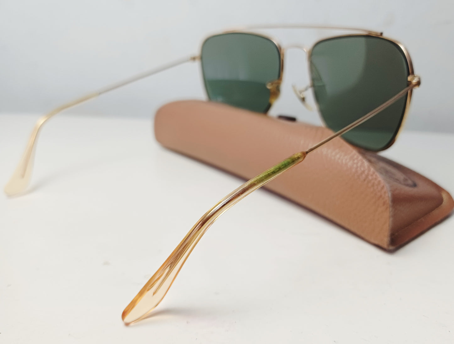 1950's RAYBAN B&L USA πΊπ² Gold 10K GF Modelo CARAVAN ECHELON (Pilot Sunglasses)