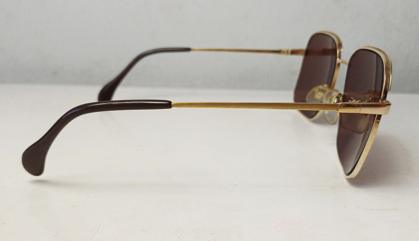 1970's MENRAD made in Germany Enchapado oro gafas sol Cuadradas / Sunglasses Gold