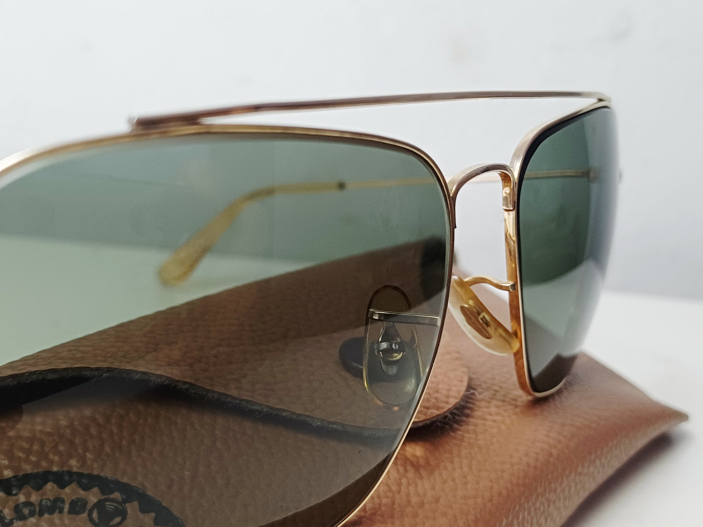 1950's RAYBAN B&L USA πΊπ² Gold 10K GF Modelo CARAVAN ECHELON (Pilot Sunglasses)