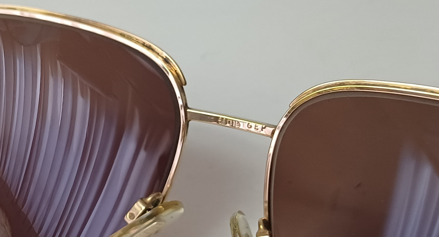 1970's MENRAD made in Germany Enchapado oro gafas sol Cuadradas / Sunglasses Gold