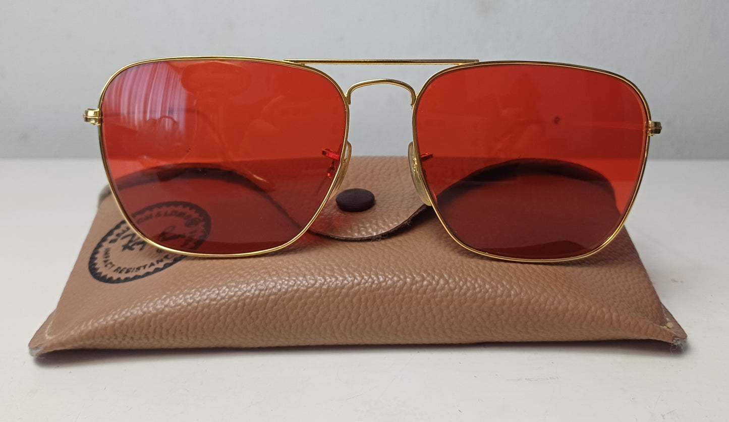 1980's RAYBAN B&L USA πΊπ² Modelo CARAVAN Enchapado oro24K (Pilot Sunglasses)