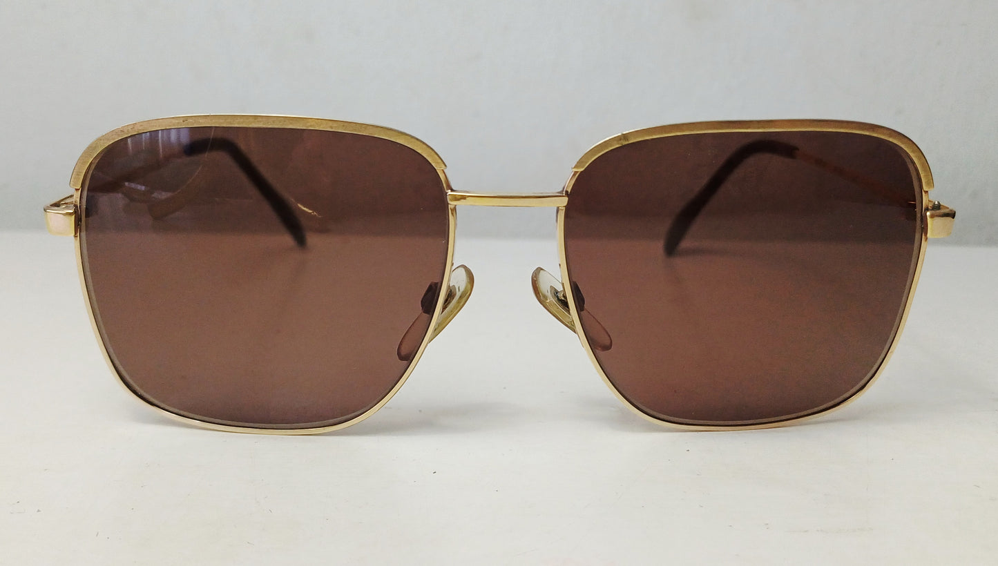 1970's MENRAD made in Germany Enchapado oro gafas sol Cuadradas / Sunglasses Gold