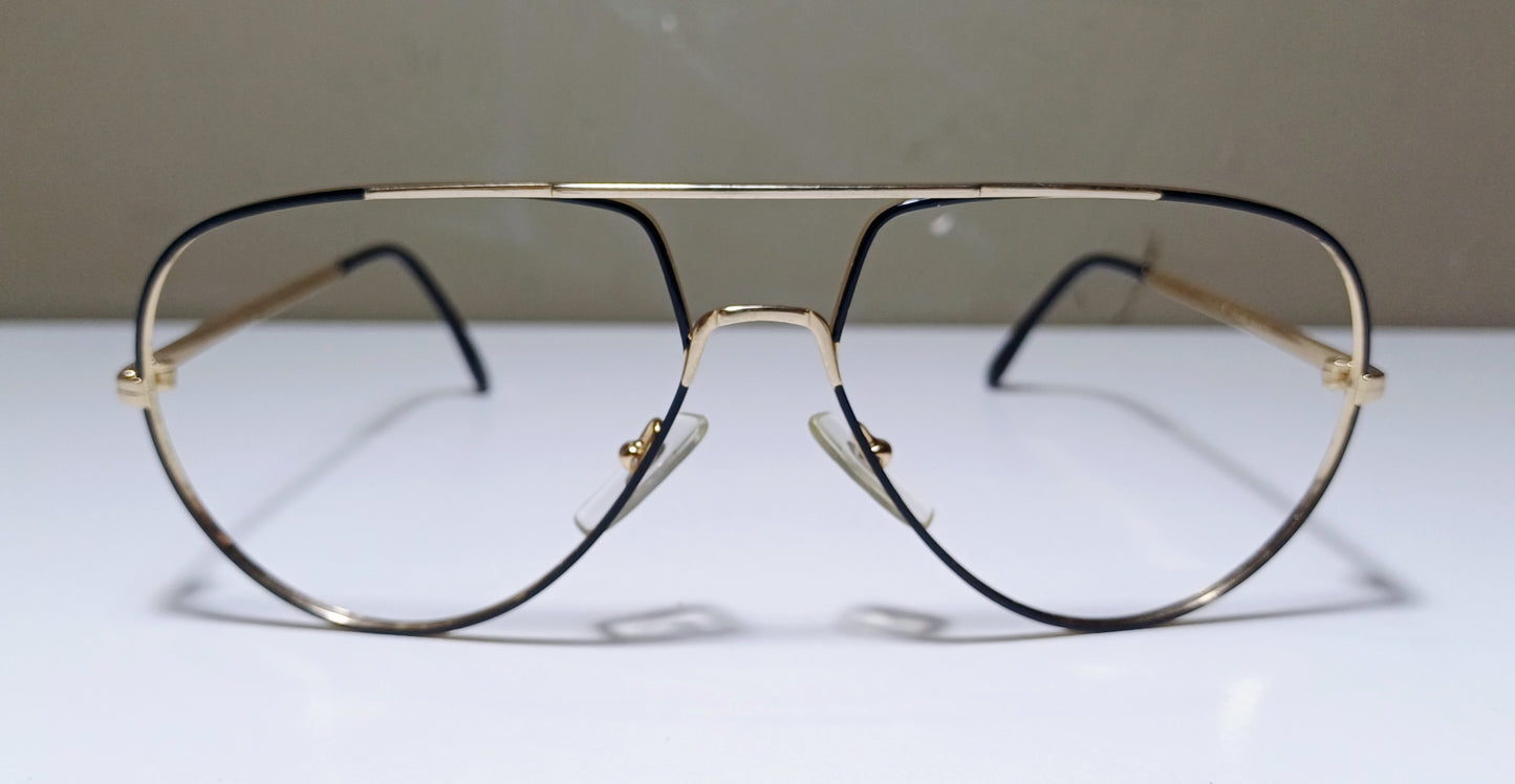 1980's COTTET made in France Model Pilot GOLD-BLACK aviator eyewear