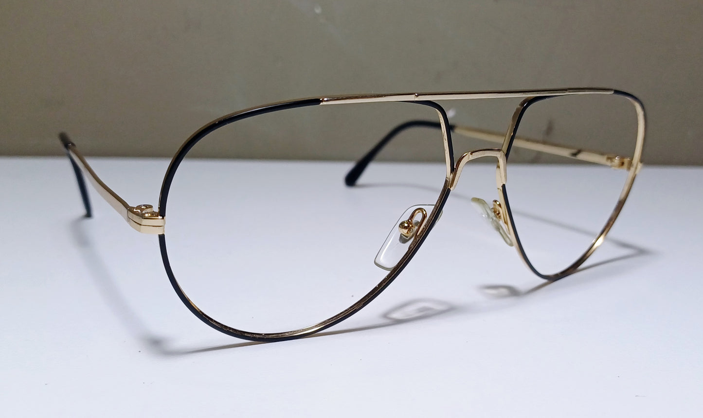 1980's COTTET made in France Model Pilot GOLD-BLACK aviator eyewear