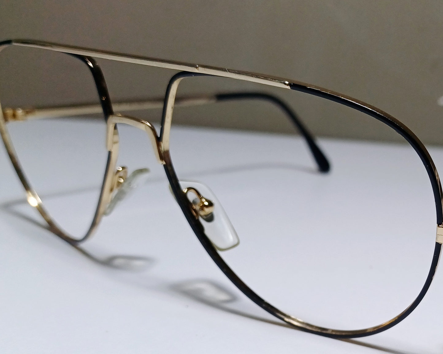 1980's COTTET made in France Model Pilot GOLD-BLACK aviator eyewear