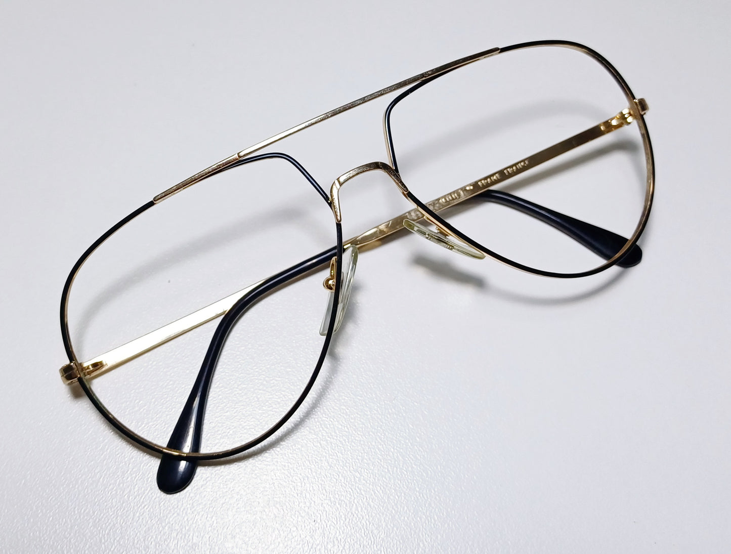 1980's COTTET made in France Model Pilot GOLD-BLACK aviator eyewear