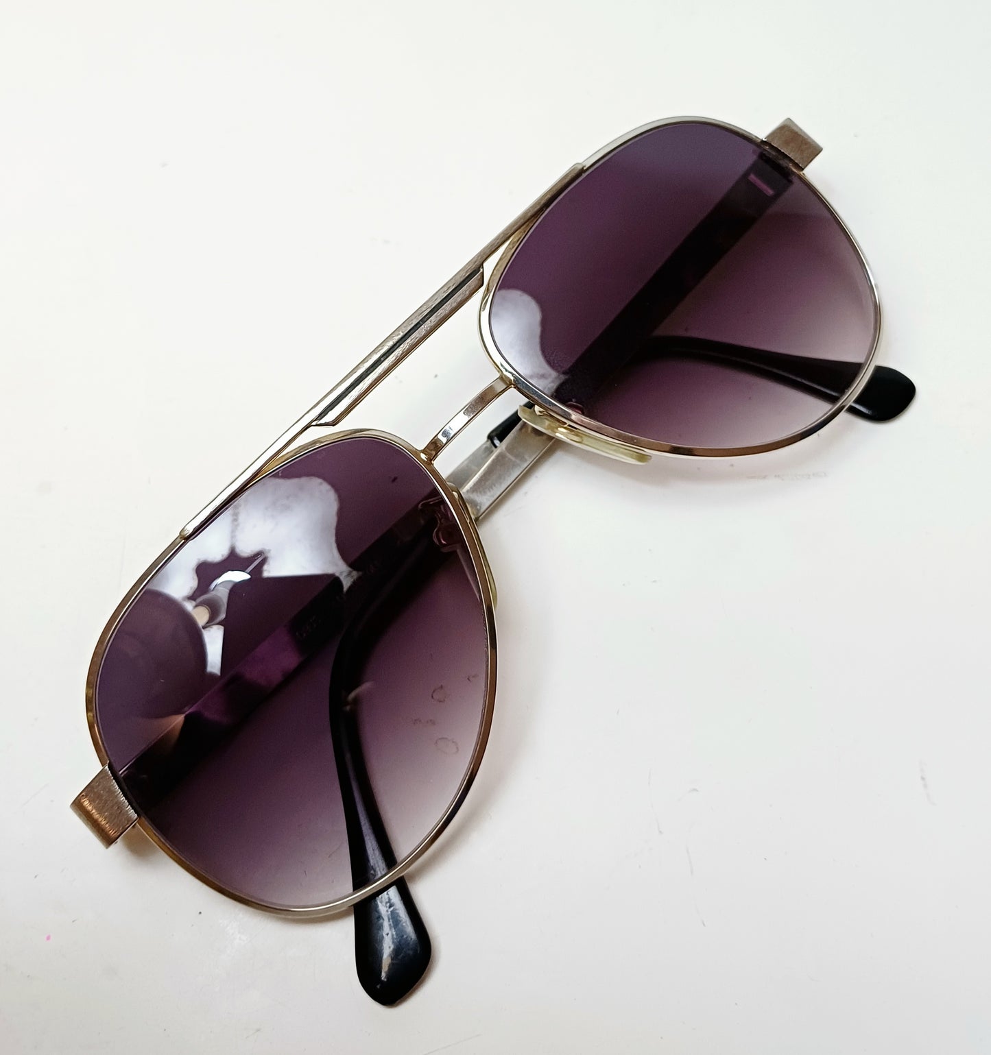 1980's DBUS pilot sunglasses Aviator Eyewear White Gold GEP top Gun