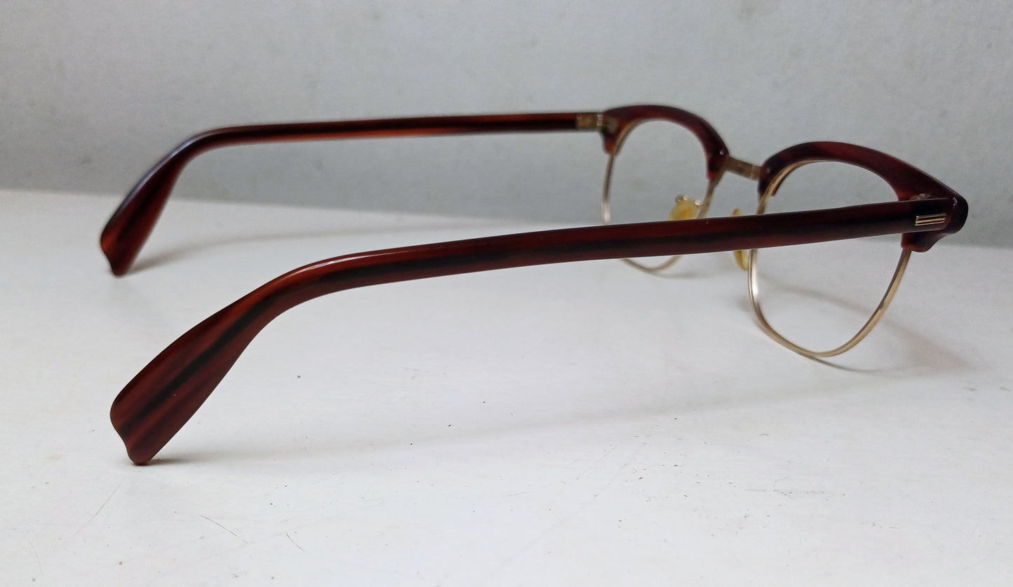 1940-50's SHURON made in USA model Ronsir Gold 12K GF clubmaster geek