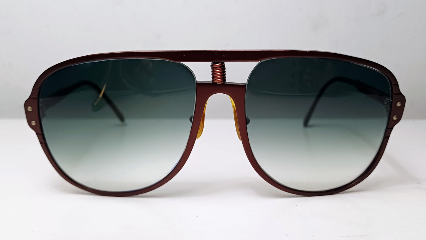 1970's UNSIGNED PILOT Sunglasses made in Germany Aviator Eyewear Aluminum