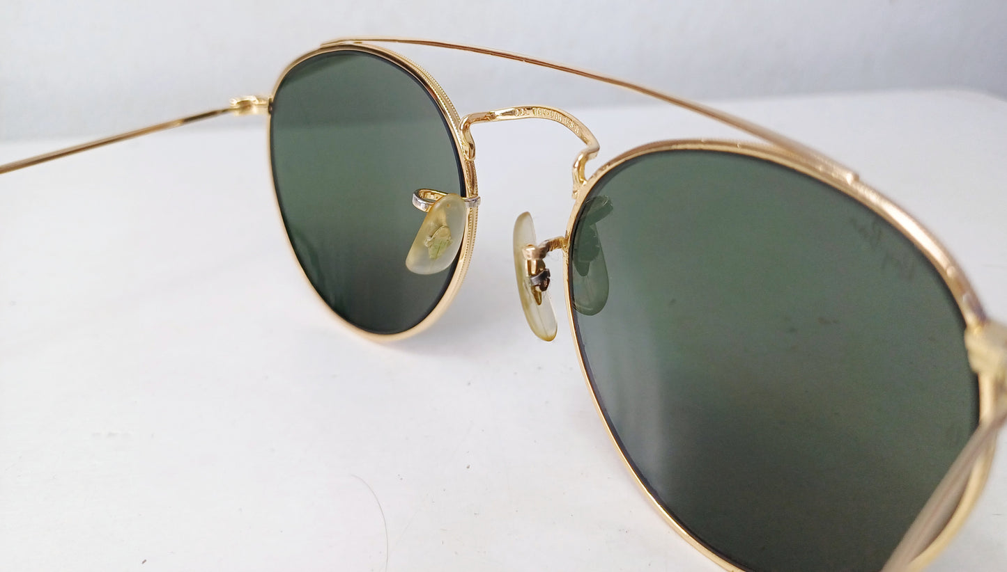 1980's RAYBAN B&L USA made in USA round metal Modelo: W1345 doble puente John lennon Sunglasses