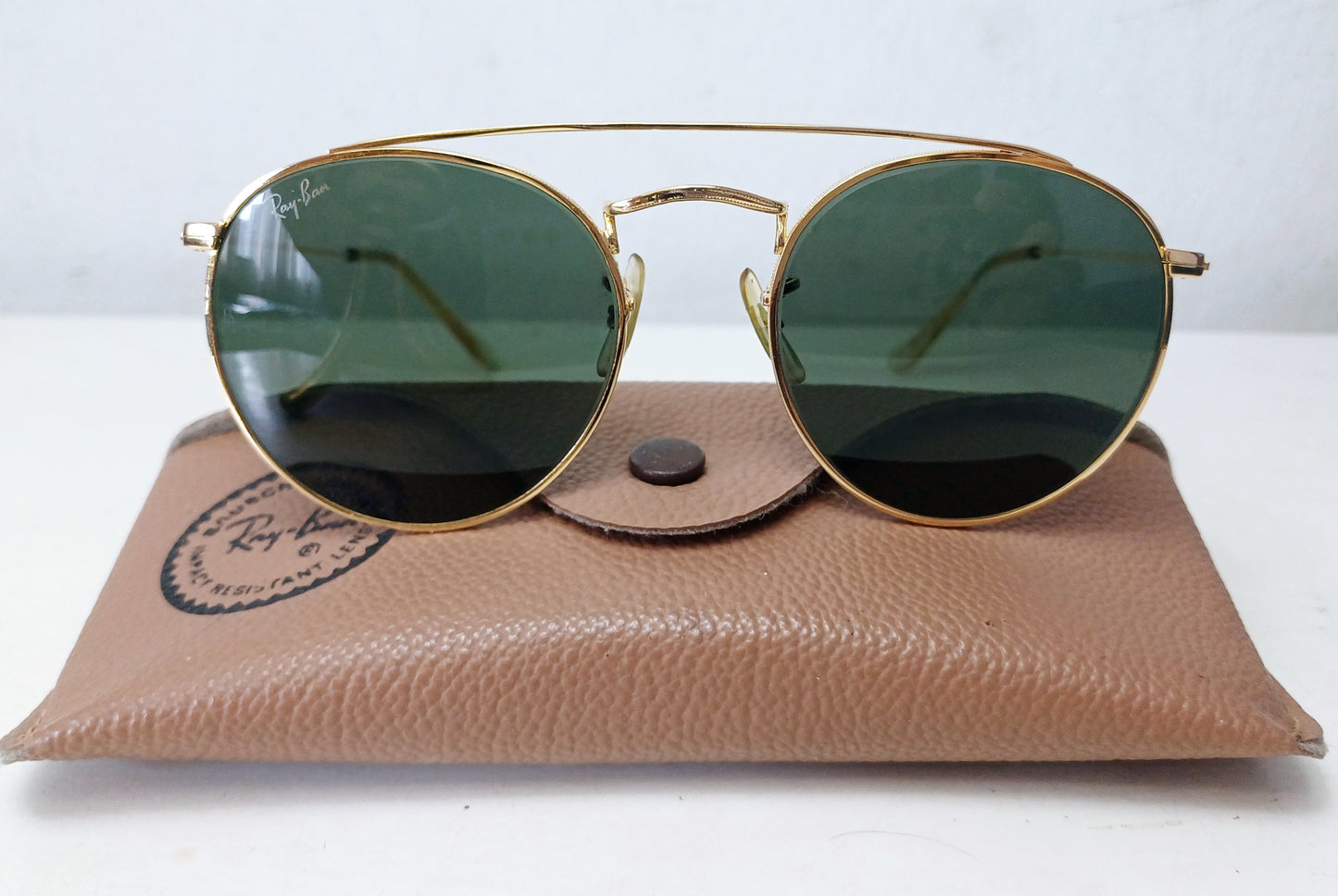 1980's RAYBAN B&L USA made in USA round metal Modelo: W1345 doble puente John lennon Sunglasses