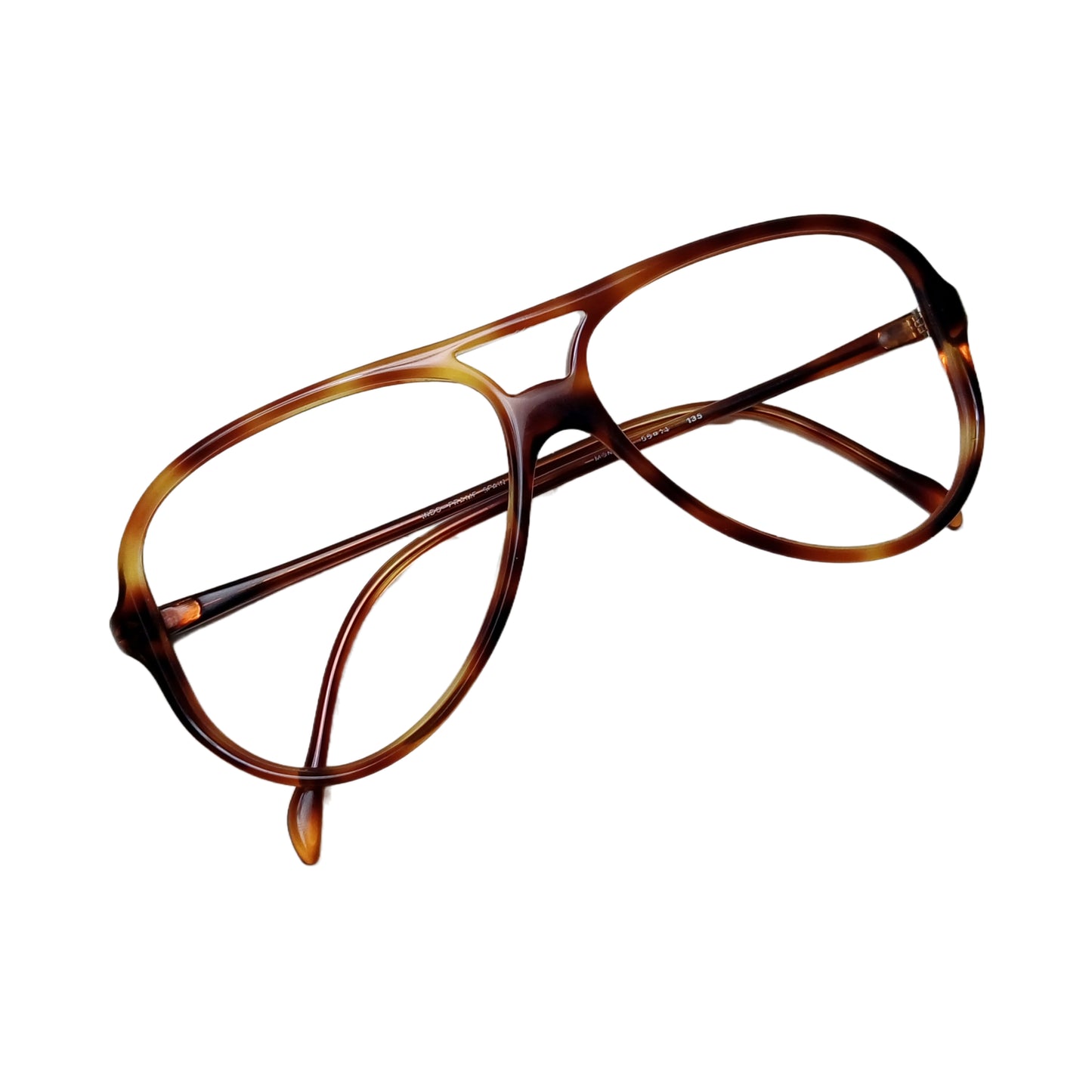 1980's INDO aviator made in Spain Pilot Eyewear col. demi amber