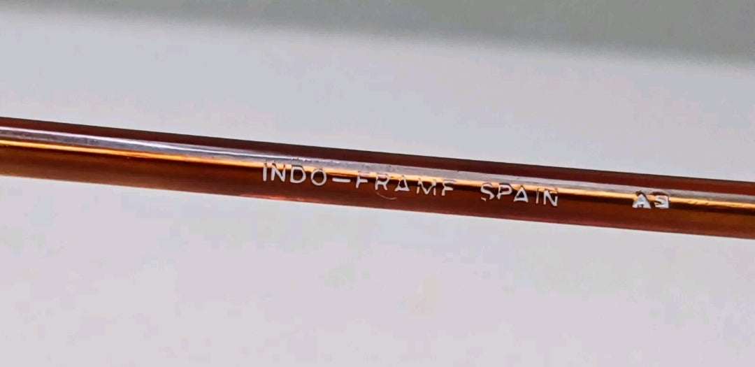 1980's INDO aviator made in Spain Pilot Eyewear col. demi amber