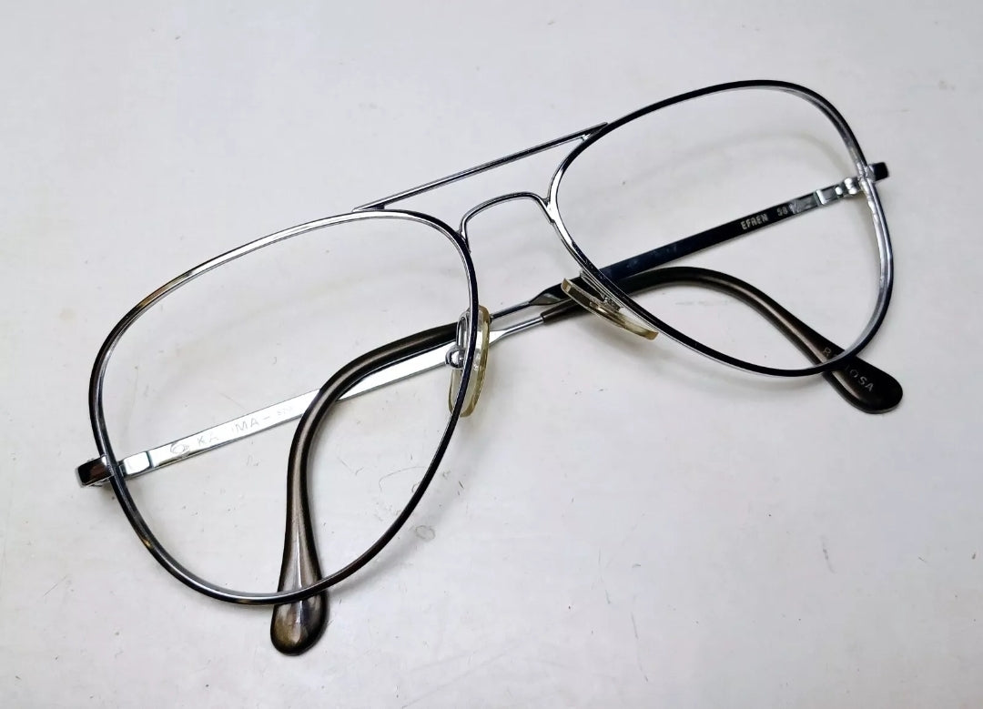 1970's Kadima pilot glasses made in Spain aviator mod. Efren Eyewear Chromed