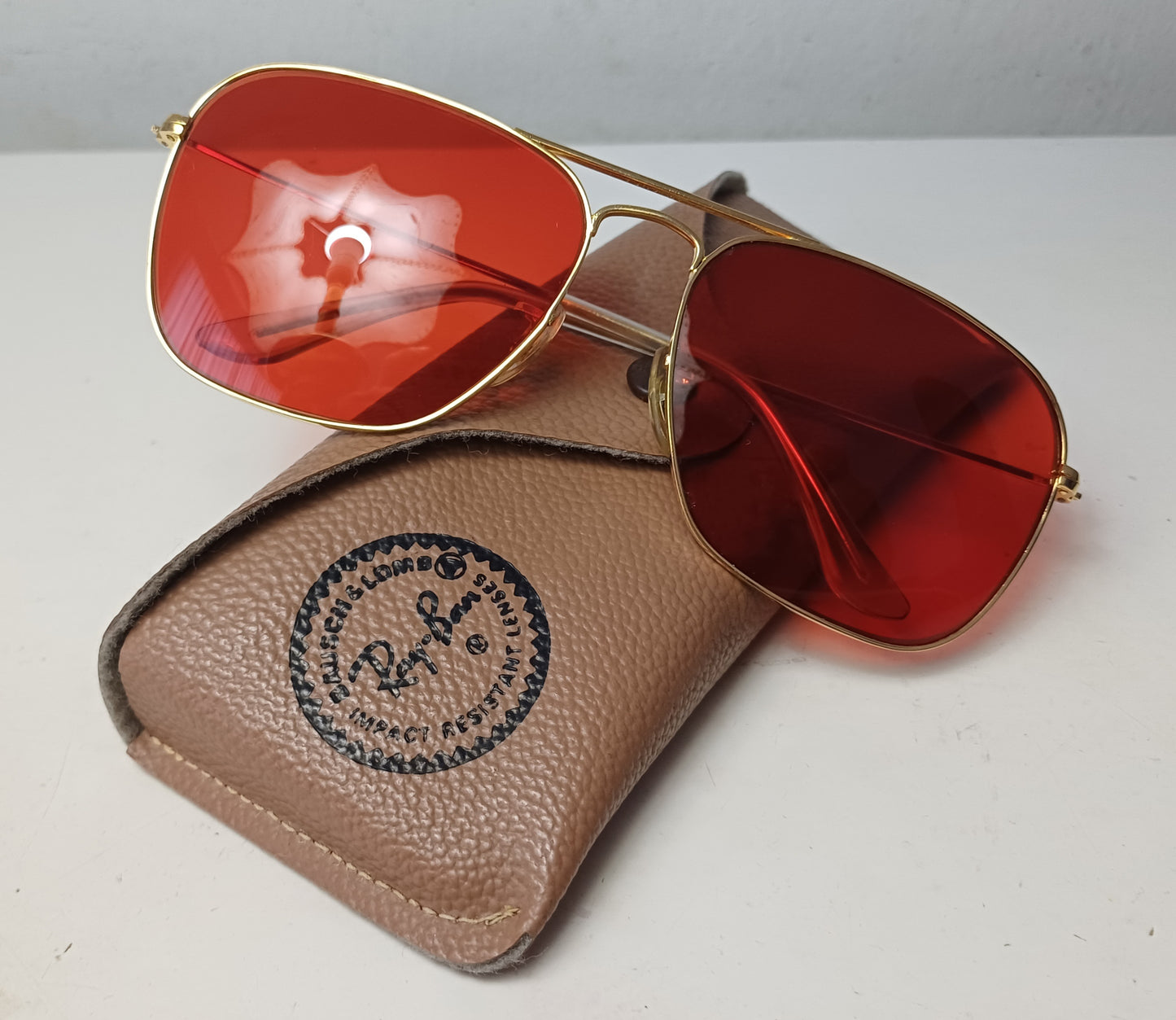 1980's RAYBAN B&L USA 🇺🇲 Modelo CARAVAN  Enchapado oro24K (Pilot Sunglasses)