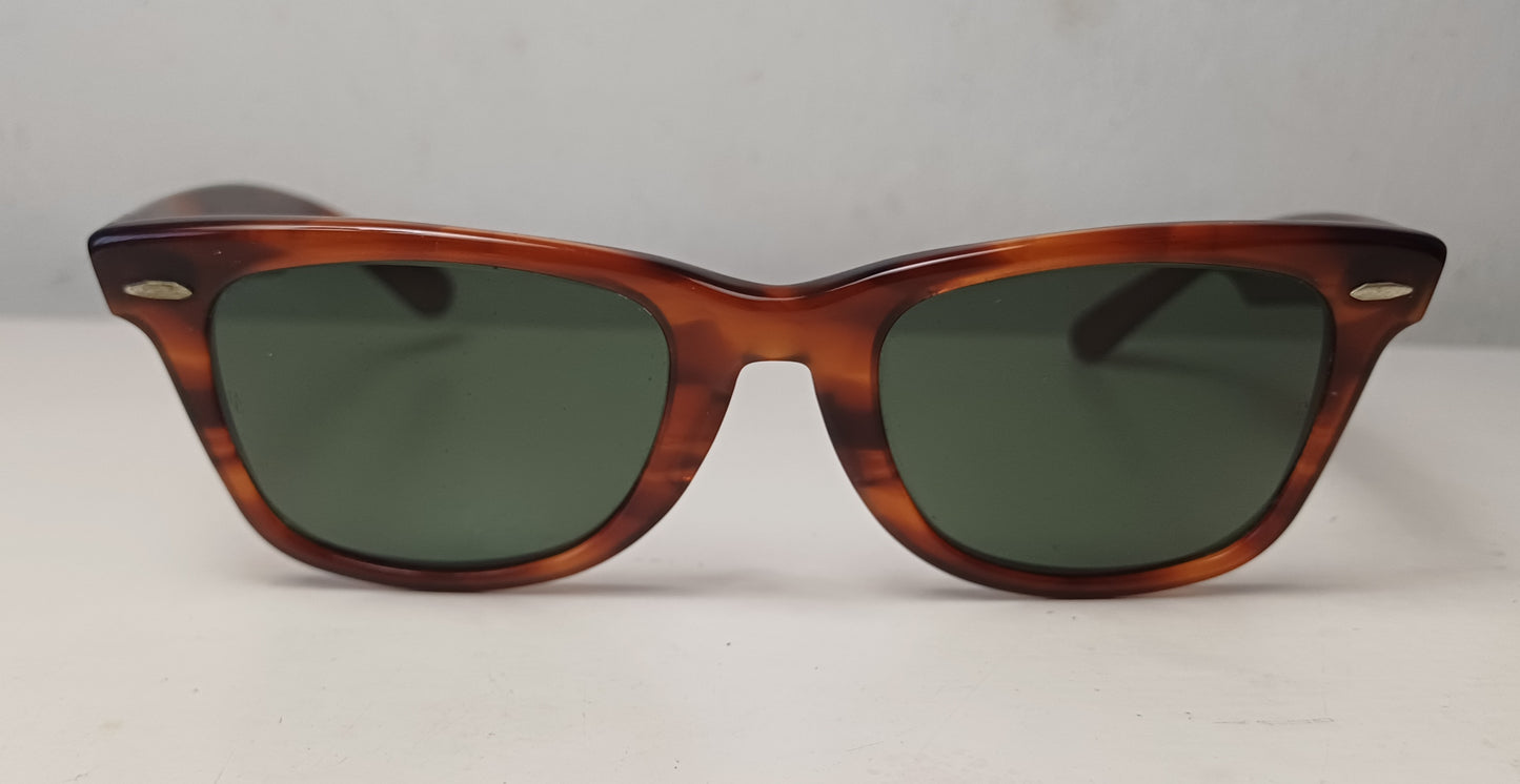 1980's RAYBAN B&L USA 🇺🇲 WAYFARER 50[]22 tortoise Sunglasses