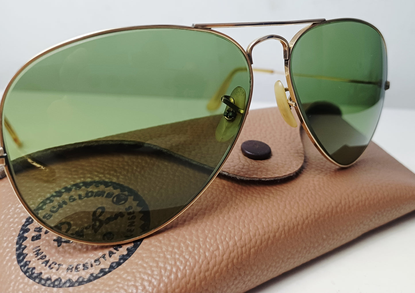 1950's RAYBAN B&L USA 🇺🇲 Oro 12K GF Modelo aviador (pilot Sunglasses)