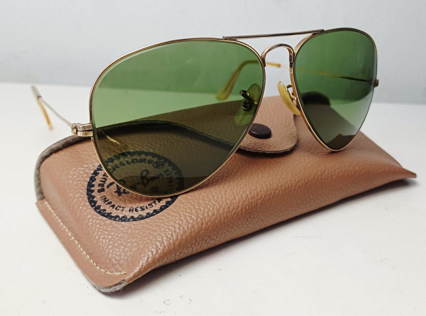 1950's RAYBAN B&L USA 🇺🇲 Oro 12K GF Modelo aviador (pilot Sunglasses)