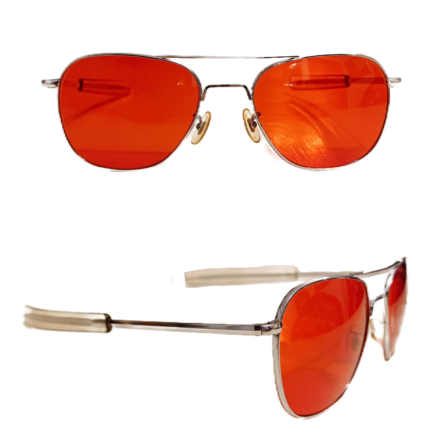 1960-70's AMERICAN OPTICAL pilot Sunglasses Made in USA 58[]20 Aviator Classic