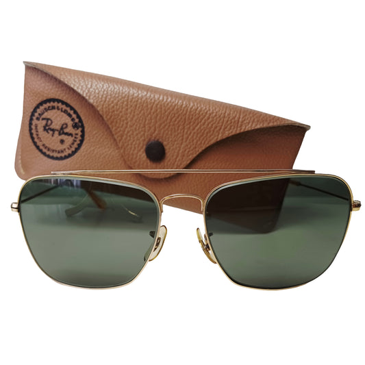 1950's RAYBAN B&L USA 🇺🇲 Gold 10K GF Modelo CARAVAN ECHELON (Pilot Sunglasses)