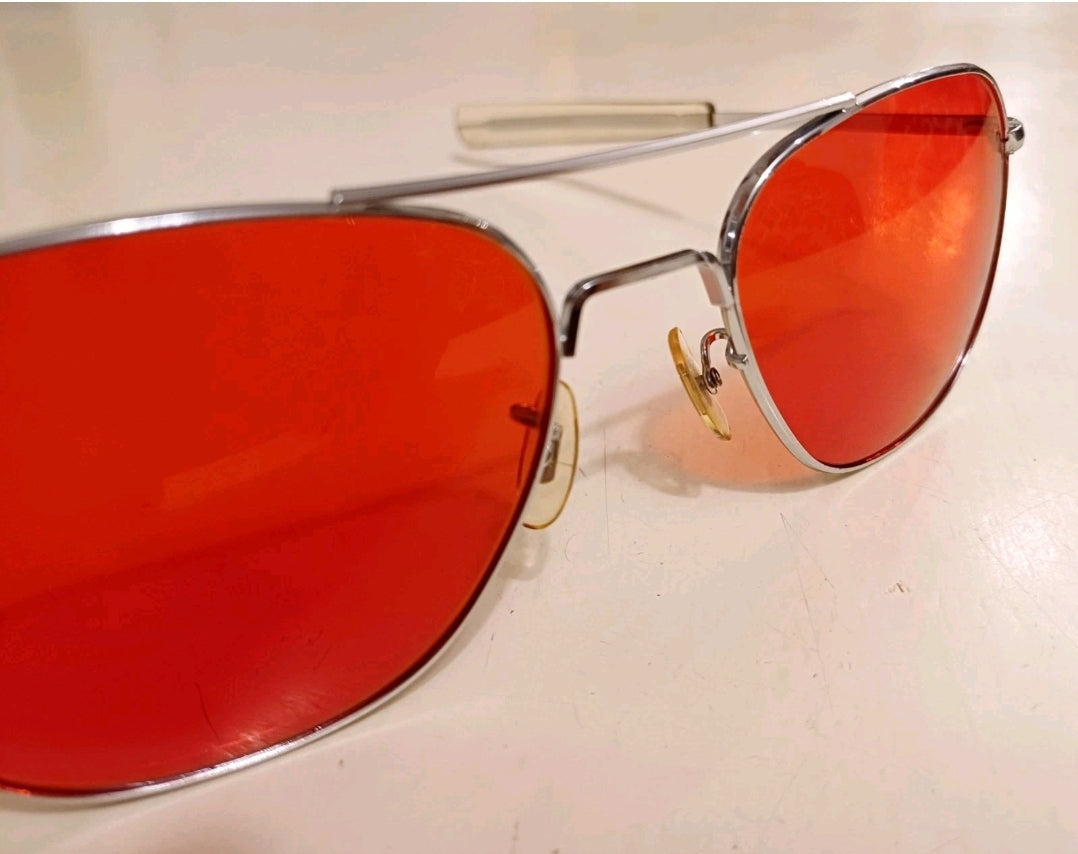 1960-70's AMERICAN OPTICAL pilot Sunglasses Made in USA 58[]20 Aviator Classic