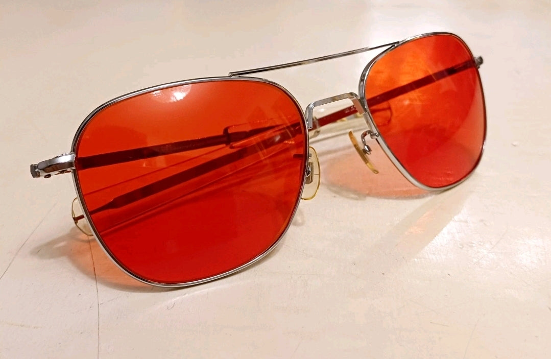1960-70's AMERICAN OPTICAL pilot Sunglasses Made in USA 58[]20 Aviator Classic
