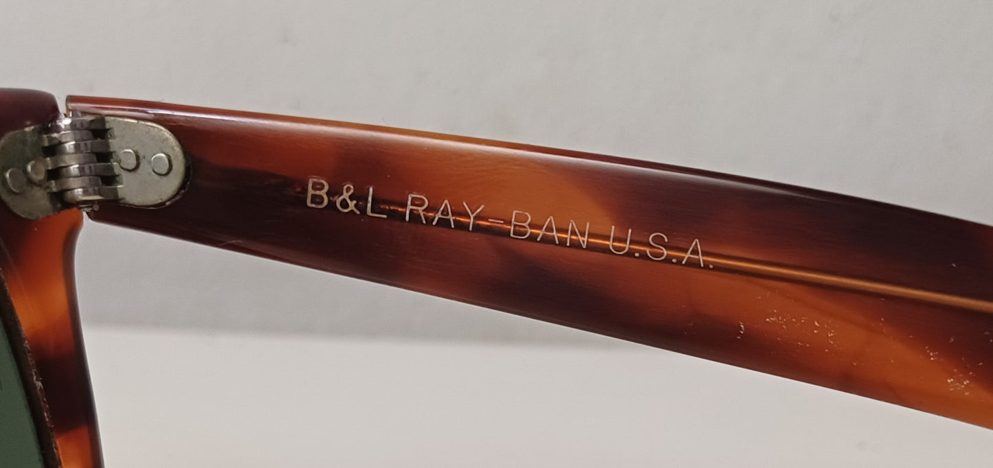 1980's RAYBAN B&L USA 🇺🇲 WAYFARER 50[]22 tortoise Sunglasses