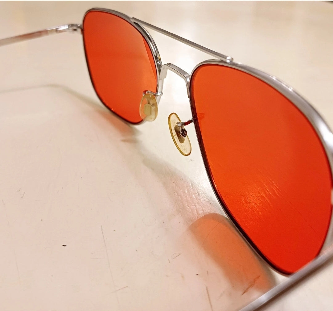 1960-70's AMERICAN OPTICAL pilot Sunglasses Made in USA 58[]20 Aviator Classic