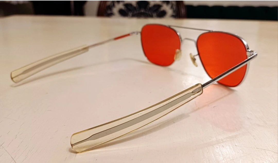 1960-70's AMERICAN OPTICAL pilot Sunglasses Made in USA 58[]20 Aviator Classic