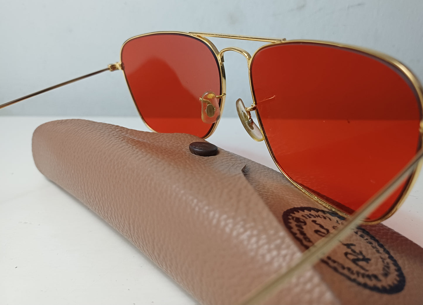 1980's RAYBAN B&L USA 🇺🇲 Modelo CARAVAN  Enchapado oro24K (Pilot Sunglasses)